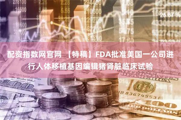 配资指数网官网 【特稿】FDA批准美国一公司进行人体移植基因编辑猪肾脏临床试验